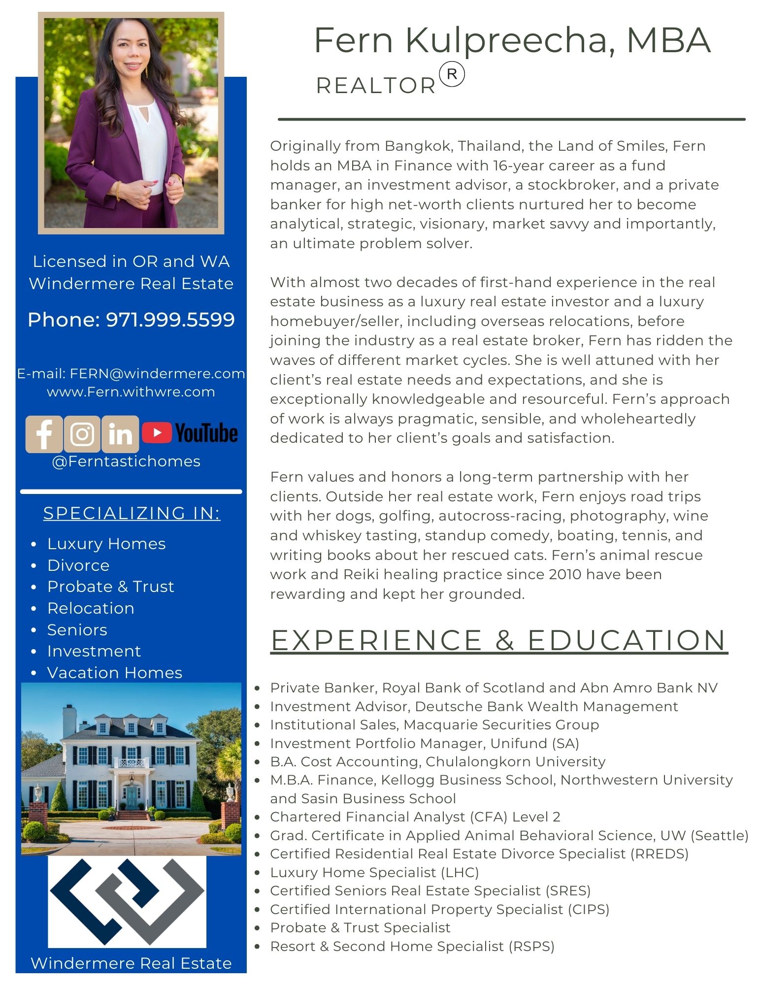Fern Kulpreecha, MBA Realtor Resume